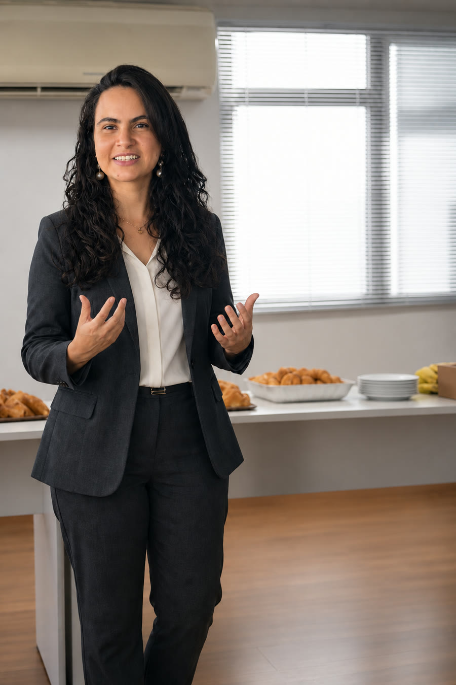 Carol Diana, consultora de estruturação de RH para PMEs, conduzindo treinamento de governança